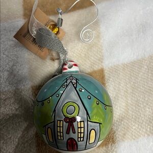 Glory Haus Festive House Ornament with Red and Green Accents